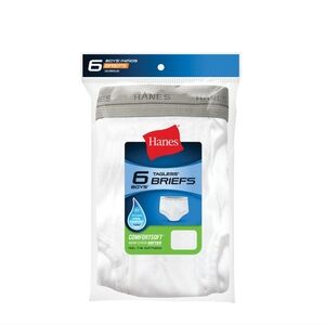 Hanes Boys' Tagless Briefs in White - LOT OF 2 PKS